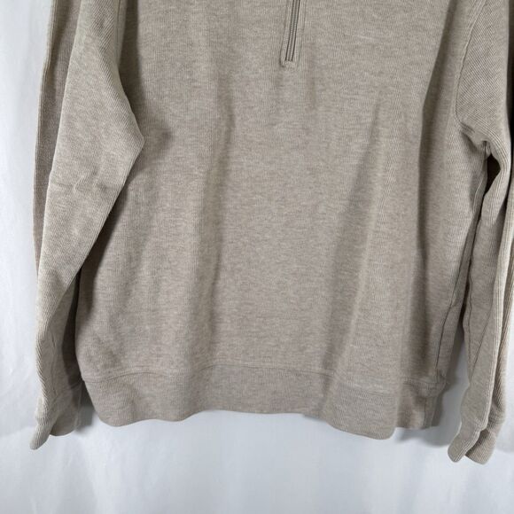 Tailorbyrd Sweater Men's Medium Ivory 1/4 Zip Long Sleeve Turtleneck 100% Cotton - Picture 3 of 11